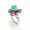Bague 54 Bague multi-pierres en or blanc 18 carats avec diamants 58 Facettes