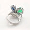 Bague 54 Bague multi-pierres en or blanc 18 carats avec diamants 58 Facettes