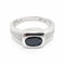Bague 55 Bague en or blanc 18 carats avec saphir ovale et diamants 58 Facettes