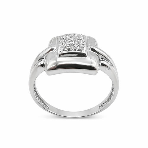 Bague 56 Bague en or blanc 18 carats sertie de diamants 58 Facettes