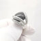Bague 54 Bague en or blanc 18 carats avec onyx et diamants 58 Facettes