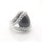 Bague 54 Bague en or blanc 18 carats avec onyx et diamants 58 Facettes