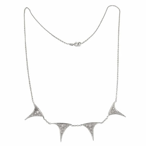 Collier Collier en or blanc 18 carats et diamants 58 Facettes