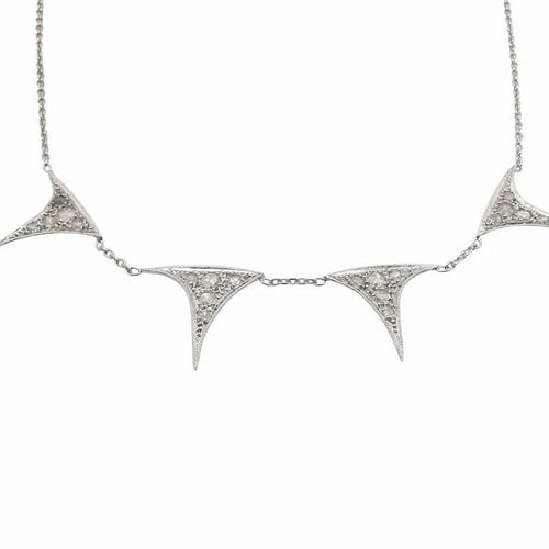 Collier Collier en or blanc 18 carats et diamants 58 Facettes