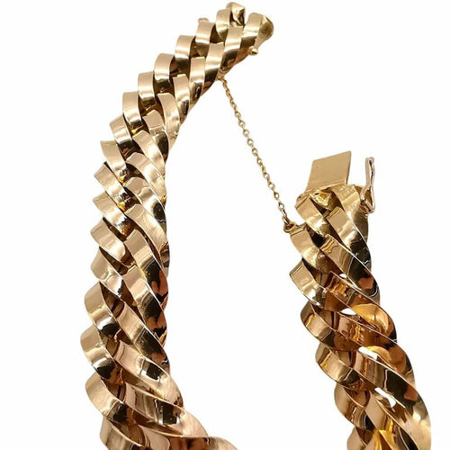 Bracelet Bracelet maille forçat en or jaune 18 carats 58 Facettes