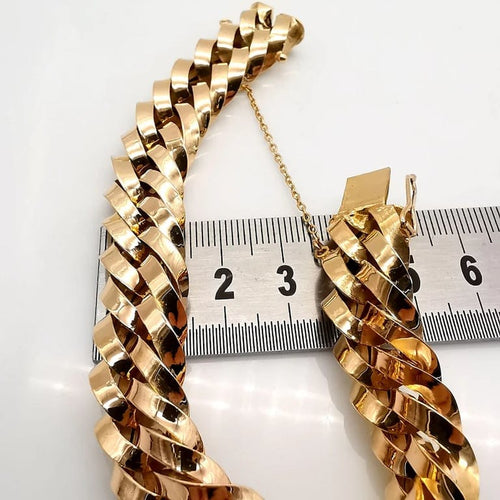 Bracelet Bracelet maille forçat en or jaune 18 carats 58 Facettes