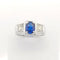 Bague 53 Bague Belle Époque en or blanc 18 carats saphir et diamants 58 Facettes
