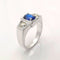 Bague 53 Bague Belle Époque en or blanc 18 carats saphir et diamants 58 Facettes