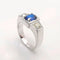 Bague 53 Bague Belle Époque en or blanc 18 carats saphir et diamants 58 Facettes