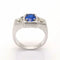 Bague 53 Bague Belle Époque en or blanc 18 carats saphir et diamants 58 Facettes