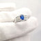Bague 53 Bague Belle Époque en or blanc 18 carats saphir et diamants 58 Facettes