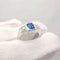 Bague 53 Bague Belle Époque en or blanc 18 carats saphir et diamants 58 Facettes