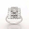 Bague 55 Bague en or blanc 18 carats sertie de diamants certifiés HRD 58 Facettes