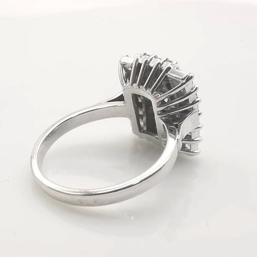 Bague 55 Bague en or blanc 18 carats sertie de diamants certifiés HRD 58 Facettes