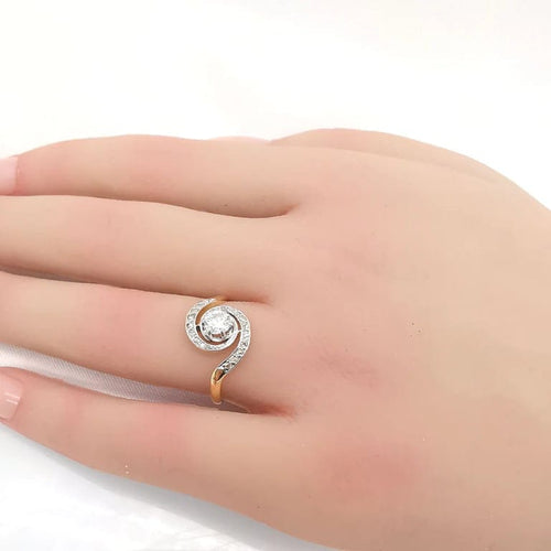 Bague 55 Tourbillon - Bague en or jaune 18K et diamants 58 Facettes