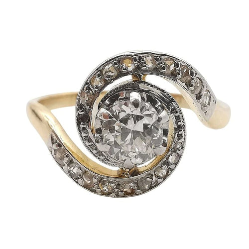 Bague 55 Tourbillon - Bague en or jaune 18K et diamants 58 Facettes