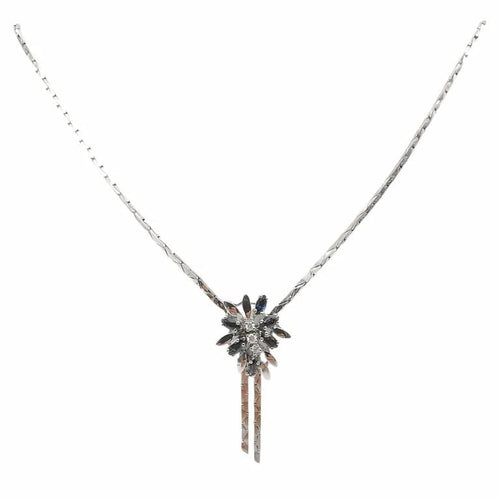 Collier Collier en or blanc 18 carats avec saphirs et diamants 58 Facettes