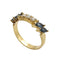 Bague 57 Bague en or jaune 18 carats avec saphirs et diamants 58 Facettes