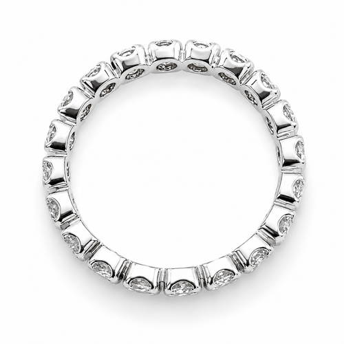 Bague 58 Alliance américaine - Bague en or blanc 18 carats et diamants 58 Facettes