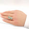 Bague 58 Bague marquise - Bague en or jaune 18 carats, émeraudes et diamants 58 Facettes