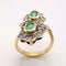 Bague 58 Bague marquise - Bague en or jaune 18 carats, émeraudes et diamants 58 Facettes