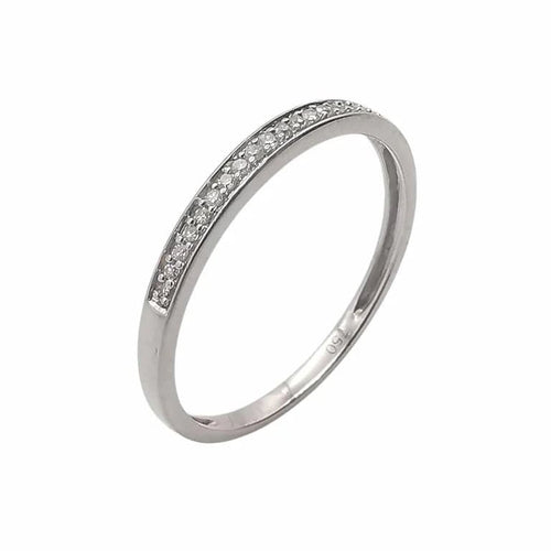Bague 54 Bague demi-alliance en or blanc 18 carats et diamants 58 Facettes