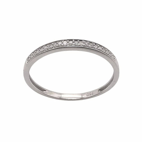 Bague 54 Bague demi-alliance en or blanc 18 carats et diamants 58 Facettes