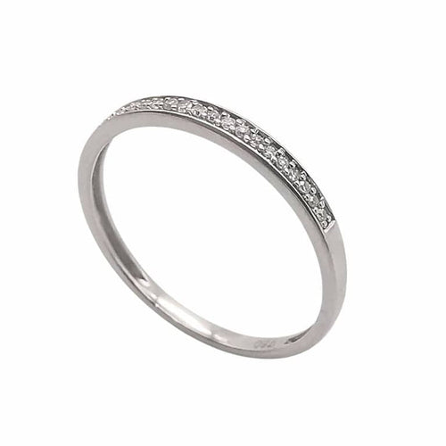 Bague 54 Bague demi-alliance en or blanc 18 carats et diamants 58 Facettes