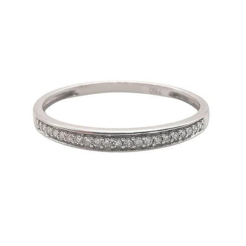 Bague 54 Bague demi-alliance en or blanc 18 carats et diamants 58 Facettes