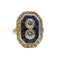 Bague 53 Bague vintage en or jaune 18 carats, saphirs et diamants 58 Facettes