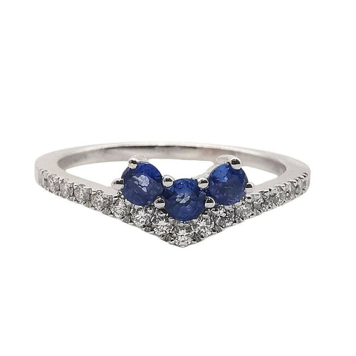 Bague 53 Garden Party - Bague en or blanc 18 carats saphirs et diamants 58 Facettes