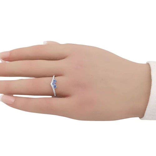 Bague 53 Garden Party - Bague en or blanc 18 carats saphirs et diamants 58 Facettes