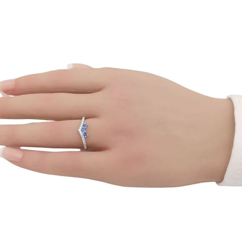 Bague 53 Garden Party - Bague en or blanc 18 carats saphirs et diamants 58 Facettes