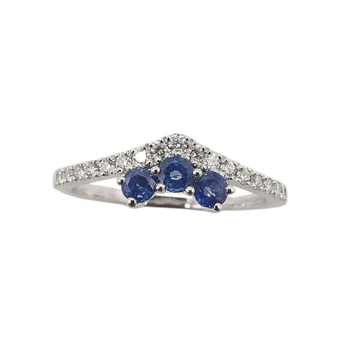 Bague 53 Garden Party - Bague en or blanc 18 carats saphirs et diamants 58 Facettes