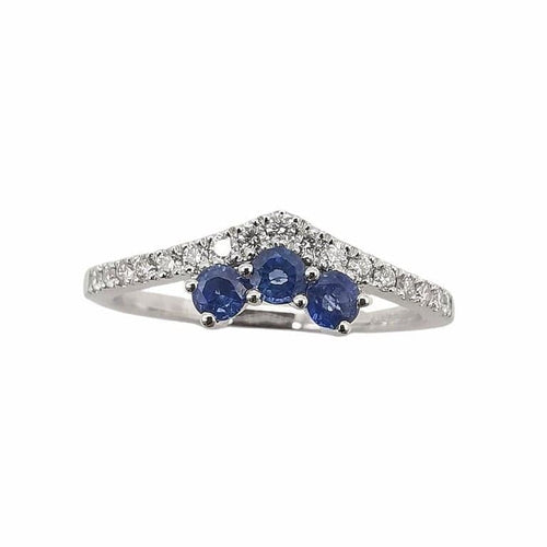Bague 53 Garden Party - Bague en or blanc 18 carats saphirs et diamants 58 Facettes
