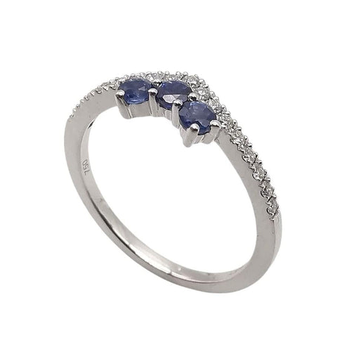 Bague 53 Garden Party - Bague en or blanc 18 carats saphirs et diamants 58 Facettes