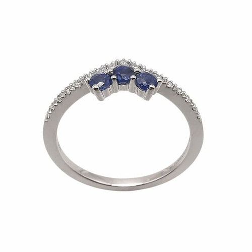 Bague 53 Garden Party - Bague en or blanc 18 carats saphirs et diamants 58 Facettes