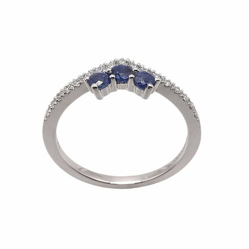 Bague 53 Garden Party - Bague en or blanc 18 carats saphirs et diamants 58 Facettes