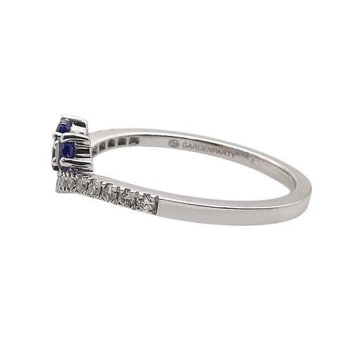 Bague 53 Garden Party - Bague en or blanc 18 carats saphirs et diamants 58 Facettes