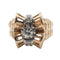 Bague 57 Bague Tank vintage en or rose 18 carats, platine et diamants 58 Facettes
