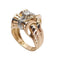 Bague 57 Bague Tank vintage en or rose 18 carats, platine et diamants 58 Facettes