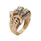 Bague 57 Bague Tank vintage en or rose 18 carats, platine et diamants 58 Facettes