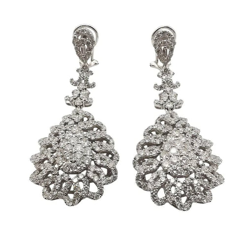 Boucles d'oreilles Boucles d'oreilles en or blanc 18 carats et diamants 58 Facettes