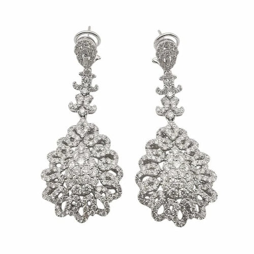Boucles d'oreilles Boucles d'oreilles en or blanc 18 carats et diamants 58 Facettes