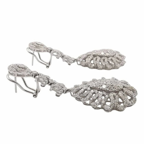 Boucles d'oreilles Boucles d'oreilles en or blanc 18 carats et diamants 58 Facettes