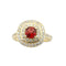 Bague 52 Glamira - Bague en or jaune 14 carats grenat et diamants 58 Facettes