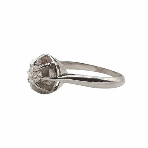Bague 52 Bague solitaire en or blanc 18 carats et diamant 58 Facettes