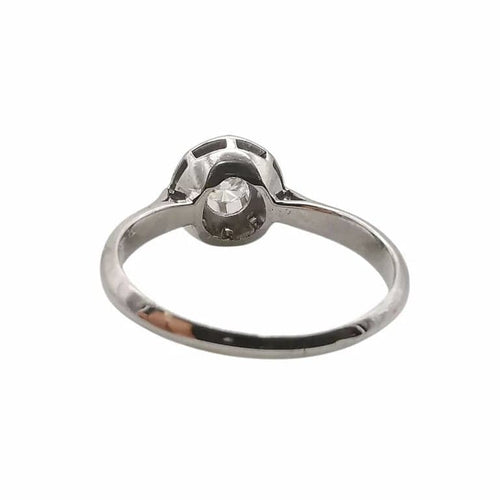 Bague 52 Bague solitaire en or blanc 18 carats et diamant 58 Facettes