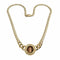 Collier Collier maille gourmette en chute en or jaune 18 carats et diamants 58 Facettes