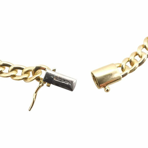 Collier Collier maille gourmette en chute en or jaune 18 carats et diamants 58 Facettes